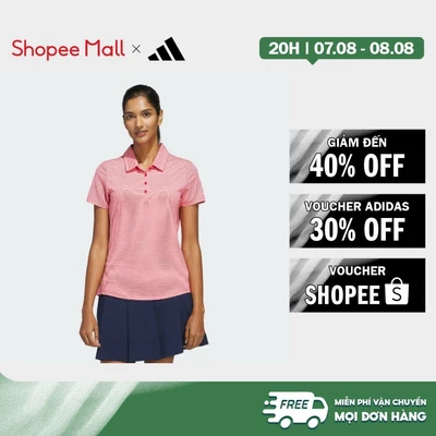 [Duy nhất 8.8 - VOUCHER 30%]adidas Golf Women's Ottoman Short Sleeve Polo Shirt Women Red JE7373