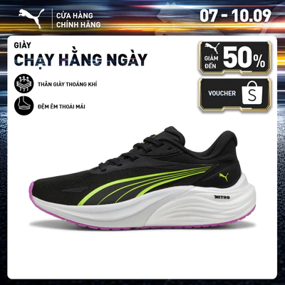 Giày Chạy Bộ PUMA Nữ Electrify NITRO 4 WN Black Yellow Màu Đen