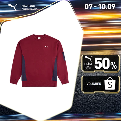 Áo Thun Thời Trang PUMA Nam PREMIUM ESS Crew Sweat Ruby Shimmer Màu Đỏ