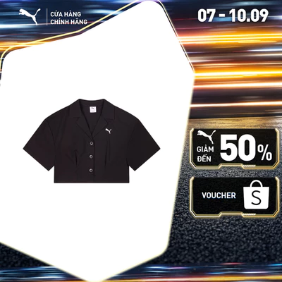 Áo Thun Thời Trang Tay Ngắn PUMA Nữ WARDROBE ESS Cropped Shirt Black Màu Đen