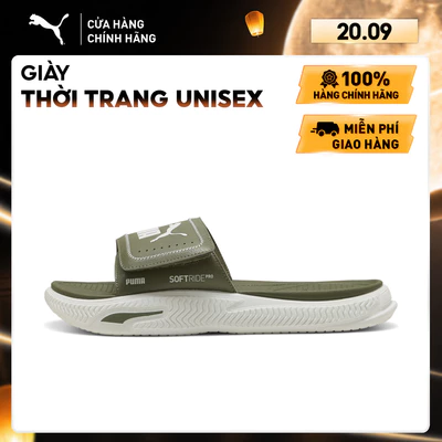 Dép Quai Ngang Thời Trang PUMA Unisex SoftridePro Slide 24 V Loden Green-Warm White Màu Xanh Lá