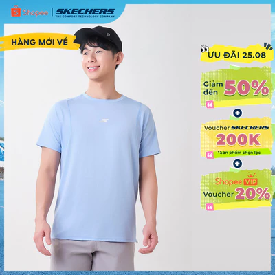 Áo Thun Tay Ngắn Nam Skechers Running Performance Short Sleeve Tee - SP326M401-02MP