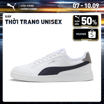 Giày Thời Trang PUMA Unisex Shuffle White-New Navy-Cast Iron Màu Trắng