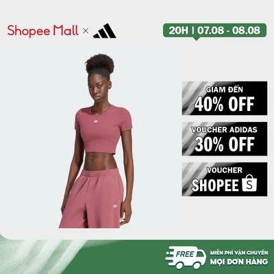 [Duy nhất 8.8 - VOUCHER 30%]adidas Lifestyle ESSENTIALS RIB TEE Women Burgundy KT4756