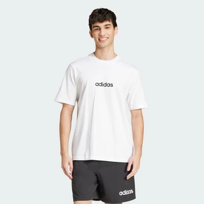 adidas Phong cách sống Áo Thun Single Jersey Linear Essentials Nam trắng JE9000