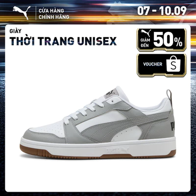 Giày Thời Trang PUMA Unisex Rebound v6 Low White-Gray Echo-Black Màu Trắng