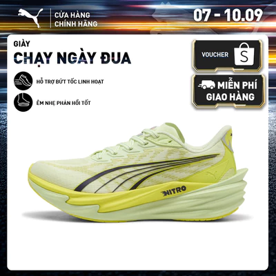 Giày Chạy Bộ PUMA Nữ Deviate NITRO 4 Wns Apple Spritz-Lux Lime Màu Xanh Lá