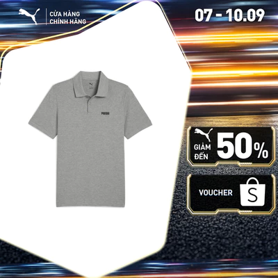 Áo Thun Thời Trang Ngắn Tay PUMA Nam ESS Small Logo Pique Polo Medium Gray Heather Màu Xám
