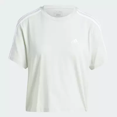 adidas Lifestyle Essentials 3-Stripes Single Jersey Crop Top Women Green IY4228