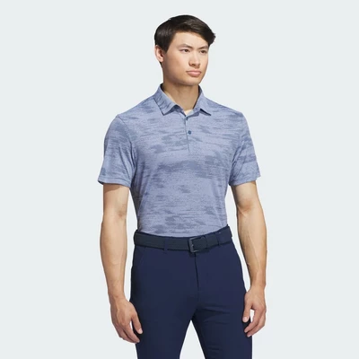 adidas Golf Ultimate365 Textured Stripe Polo Shirt Men Blue IW1410