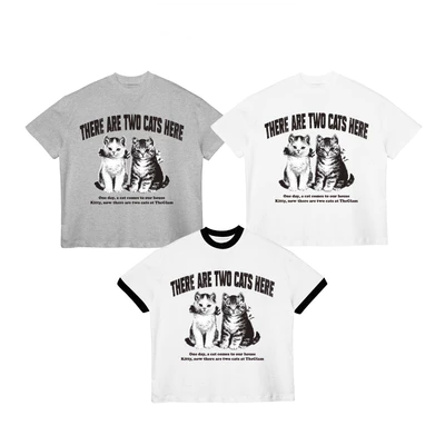 TheGlam CHÍNH HÃNG - Áo Thun Mèo Cute “TWO CATS” UNISEX Form Boxy - TS04-18
