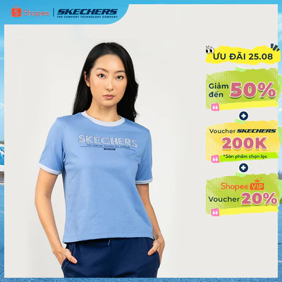 Áo Thun Tay Ngắn Nữ Skechers Skechers Authentic - Iconic Short Sleeve Tee - SL425W468-0222