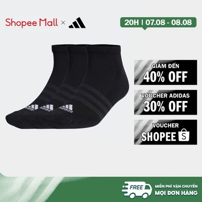 [Duy nhất 8.8 - VOUCHER 30%]adidas Phong cách sống & Bóng rổ & Bóng lưới Bộ 3 Đôi Tất Cổ Thấp Lót Đệm Unisex Đen IC1332