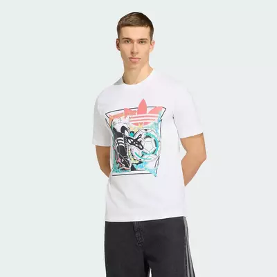adidas Phong cách sống Áo Thun Archive Anime Football Graphic Nam trắng KD3826