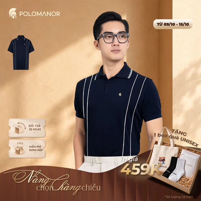 Áo polo nam cao cấp WADE vải cá sấu cotton interlock, thanh lịch sang trọng - POLOMANOR