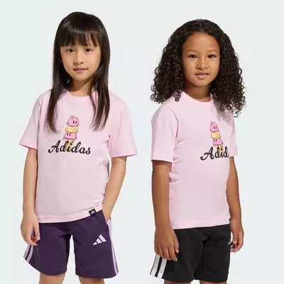adidas Phong cách sống ÁO THUN GRAPHIC FOOD PACK CHO TRẺ EM Trẻ em Hồng KA0542