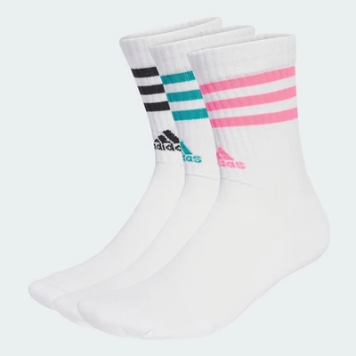adidas Phong cách sống Bộ 3 Đôi Tất Cổ Cao Lót Đệm 3 Sọc Unisex trắng JW2765