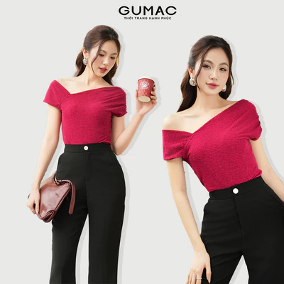 Áo Thun Nữ GUMAC Form Slim Ôm Thiết Kế Lệch Vai Tôn Dáng Trẻ Trung LATE0932