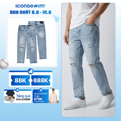 Quần Jeans Nam ICONDENIM Ống Suông Elevyn Form Straight QJID0272