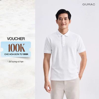 Áo Polo Nam GUMAC Form Suông Cổ Dệt Bo Viền 2 Đường Gân Tay Ngắn 2 Khuy Nút Xẻ Sườn APNG08096
