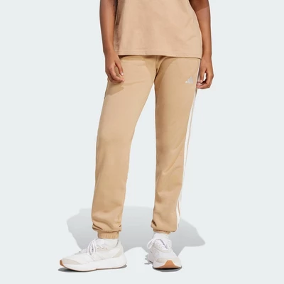 adidas Phong cách sống Quần Bo Gấu Vải Thun Da Cá 3 Sọc Essentials Nữ nâu JX7661