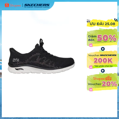 Giày Búp Bê Nữ Skechers Slip-ins Modern Comfort Arch Fit Sunny Serene Steps-100732-BLK Arch Fit