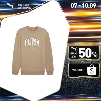 Áo Thun Thời Trang PUMA Nam SQUAD Crew Oak Branch Màu Be