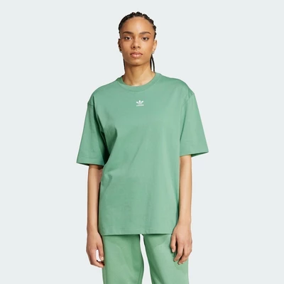 adidas Phong cách sống Áo Thun Essentials Boyfriend Nữ màu xanh lá IY7323