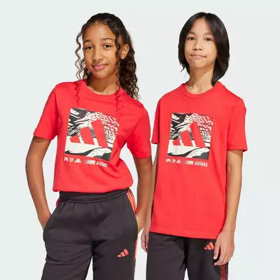 adidas Phong cách sống Áo Thun Graphic Rằn Ri Cho Trẻ Em Trẻ em Đỏ JD4641