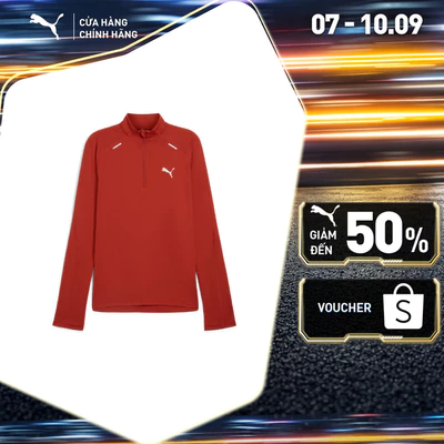 Áo Thun Chạy Bộ PUMA Nam RUN CLOUDSPUN 1/4 ZIP Mars Red Màu Đỏ
