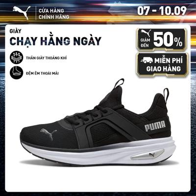 Giày Chạy Bộ PUMA Unisex Softride Enzo 6 Black-White-Silver Màu Đen