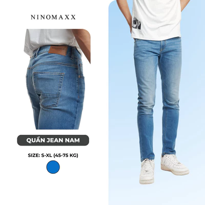 Quần Jean Nam Dáng Tapered Chất Liệu Cotton Co Giãn Thoải Mái NINOMAXX 2207015