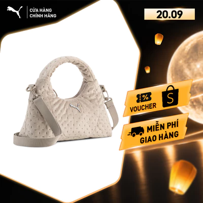 Túi Đeo Vai Thời Trang PUMA Nữ UP Velvet Micro Prism Bag Mouse Gray Màu Be