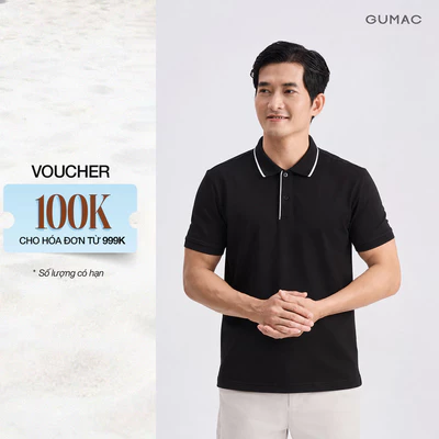 Áo Polo Nam GUMAC Form Cơ Bản Cổ Polo Tay Ngắn Cổ Phối Viền Nẹp Nút Thanh Lịch Bo Tay Cơ Bản PLNF03015