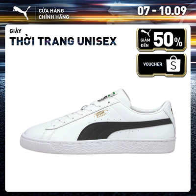 Giày Thời Trang PUMA Unisex Basket Classic XXI Màu Trắng Đen