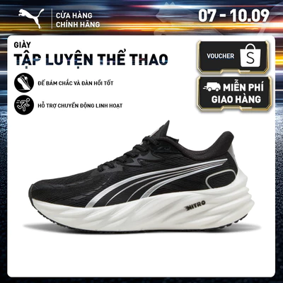 Giày Chạy Bộ PUMA Nữ Velocity NITRO 4 WNS Black- White Màu Đen