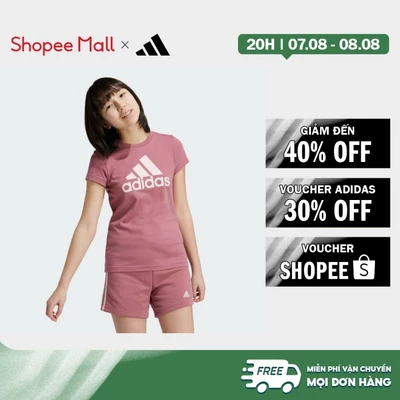 [Duy nhất 8.8 - VOUCHER 30%]adidas Phong cách sống Áo Thun Cotton Logo Lớn Essentials Trẻ em Hồng IZ3470