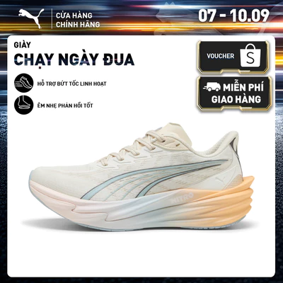 Giày Chạy Bộ PUMA Nữ Deviate NITRO 4 RC Wns Warm White-Lucite-Vapor Gray Màu Trắng