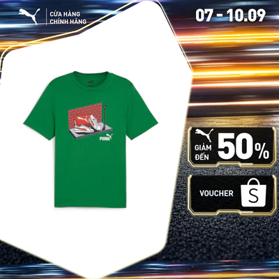 Áo Thun Thời Trang PUMA Nam Graphics Sneaker Box Archive Green Màu Xanh Lá