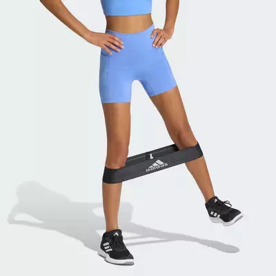 adidas Gym & Training Quần Legging Ngắn 3 Stripes Studio All Me Booty Nữ Màu xanh da trời HZ0869