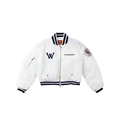 “WHENEVER” ÁO KHOÁC BOMBER FORM BOXY - NEW YORK BOMBER / WHITE