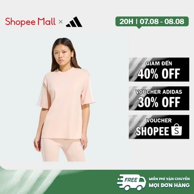 [Duy nhất 8.8 - VOUCHER 30%]adidas Phong cách sống Áo Thun Boyfriend 3 Sọc Essentials Nữ Hồng KC5206