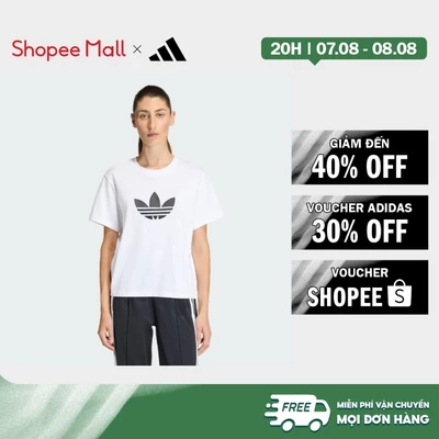 [Duy nhất 8.8 - VOUCHER 30%]adidas Lifestyle TREFOIL TEE BOXY Women White KD6225