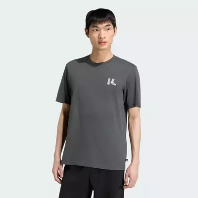 adidas Lifestyle SUMMER EMBROIDERED SLIDES GRAPHIC T-SHIRT Men Grey KT9694