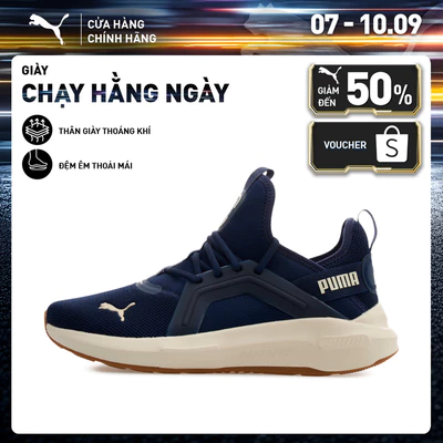 Giày Thể Thao PUMA Unisex Softride Enzo 5 Wide Navy-Alpine Snow Màu Xanh