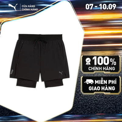 Quần Đùi Thể Thao Tập Luyện PUMA Nam M PWRMODE 2IN1 STRETCH WOVEN Black Màu Đen