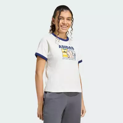 adidas Phong cách sống ÁO THUN POP ART GRAPHIC T-SHIRT1 Q2 Nữ trắng KC8603