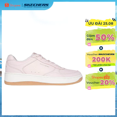 Giày Thể Thao Nữ Skechers Court Classics Sport Court 2.0 Core Essential-185160-PNK Air-Cooled Memory Foam