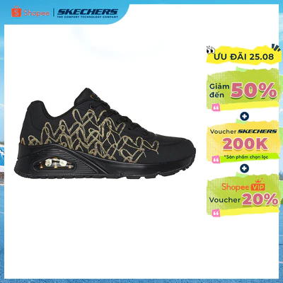 Giày Thể Thao Nữ Skechers JGoldcrown SKECHERS Street Uno Golden Heart-177975-BKGD Air-Cooled MF Online Sale