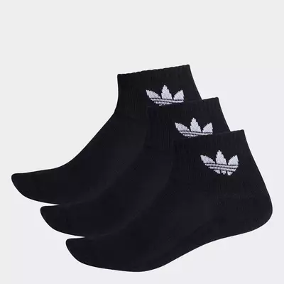 adidas Phong cách sống Bộ 3 đôi tất cổ trung Unisex Đen FM0643